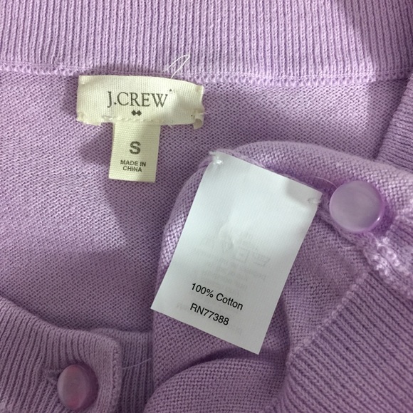Jcrew purple cotton button front cardigan S - Picture 6 of 7